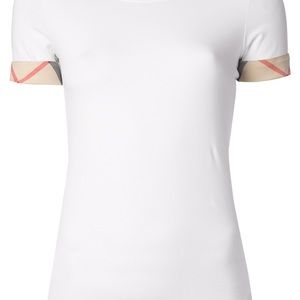Burberry Women's White 'house Check' Cuffs T-shirt